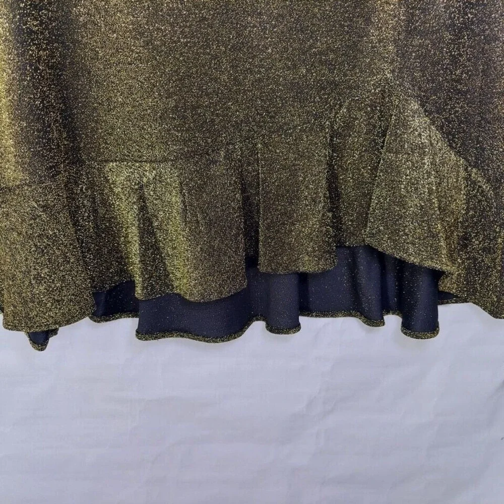 Michael Kors Skirt Women L‎ Gold Metallic Luxe Cocktail Holiday Glam Statement